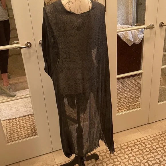 Free People One Size Gray Drapey Wrap/Shawl Drop Sholder Mixed Fabric EU… - Picture 5 of 6